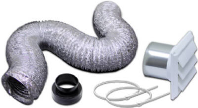 Four Inch By Eight Foot Bath Fan Exhaust Through The Wall Louvered Vent Kit