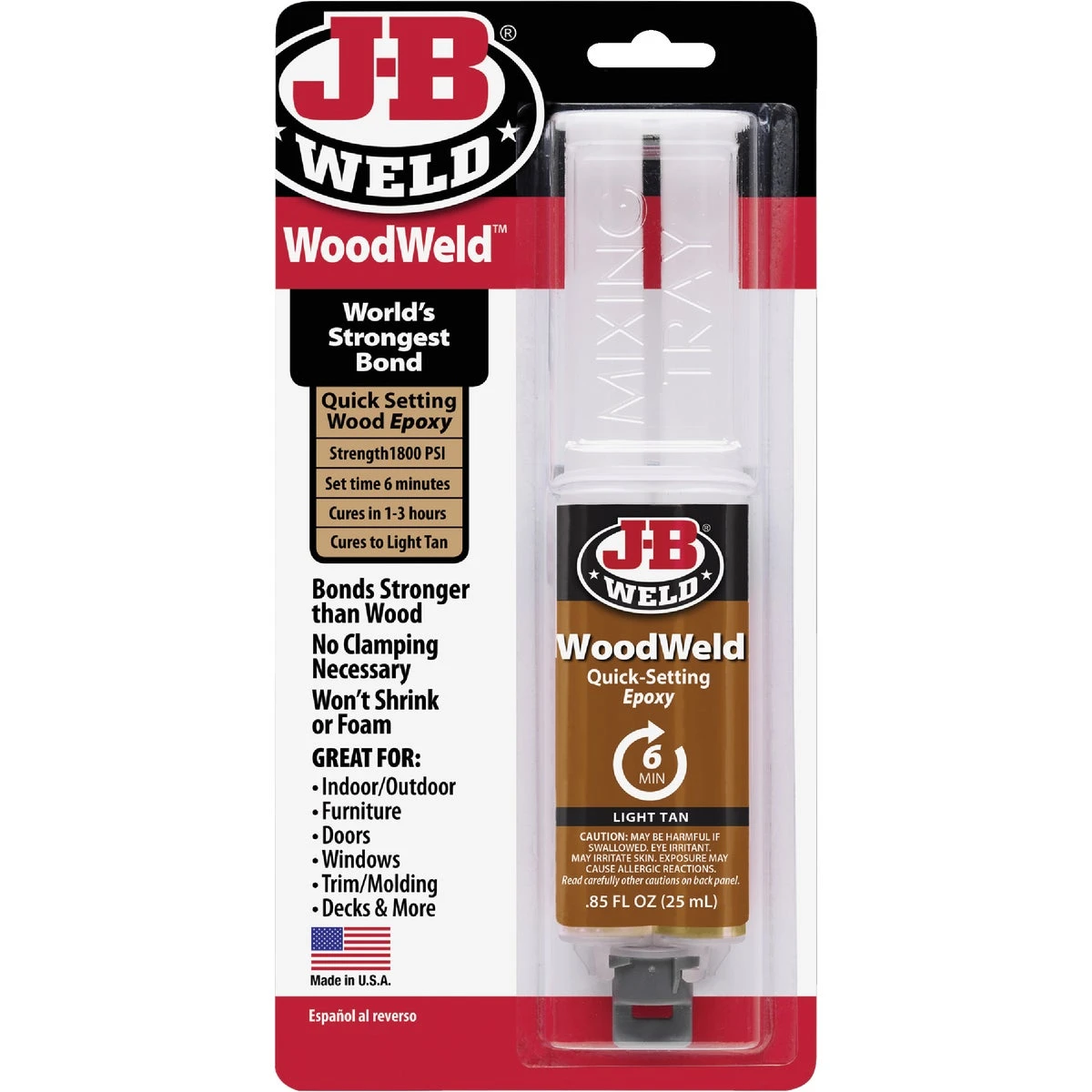 Woodweld Quick Setting Wood Epoxy Syringe 25 Milliliters For Fast Wood Repair