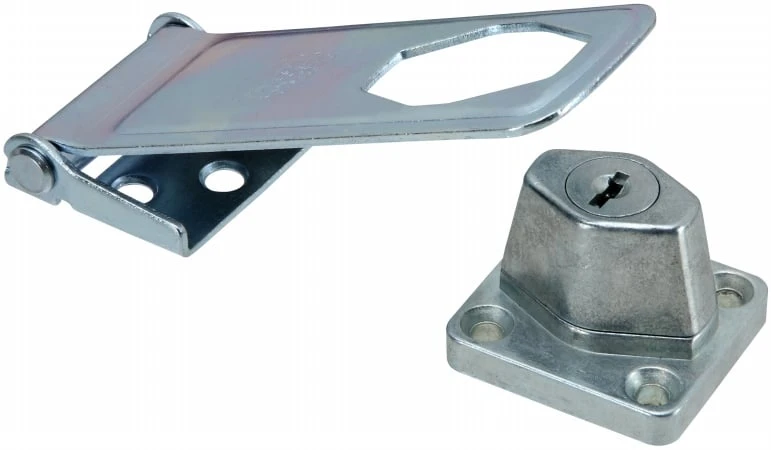 755240 Key Locking Hasp, 4-1/2 In L X 1-1/2 In W, Zinc Steel