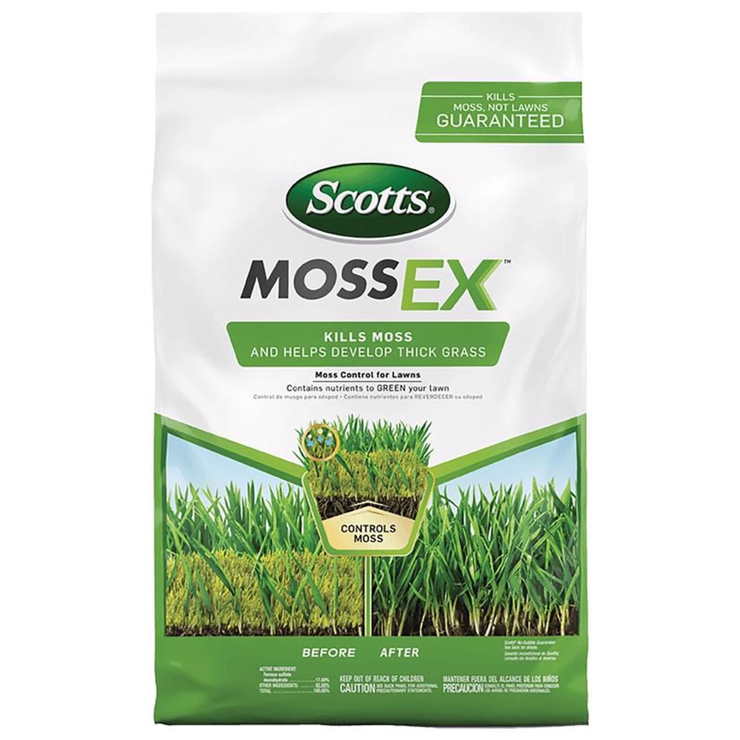 Mossex Moss Killer For Lawns, 18.37 Pounds Granular Lawn Treatment