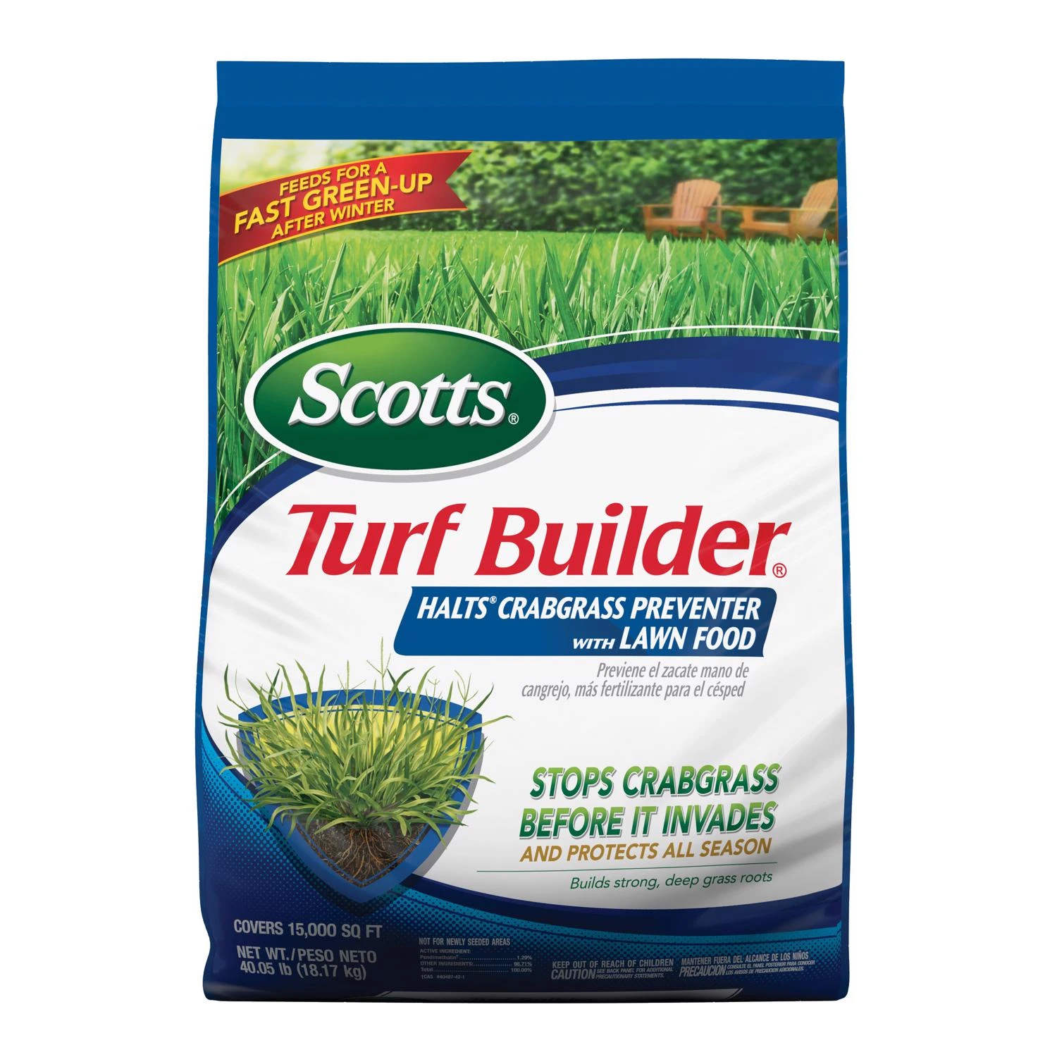 Scotts Turf Builder Halts Crabgrass Preventer With Lawn Food, 40.05 Pounds, Covers 15,000 Square Feet
