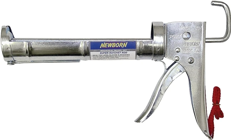 307 Ratchet Rod Caulk Gun, 1/10 Gallon, Zinc Plated, 6:1 Thrust Ratio