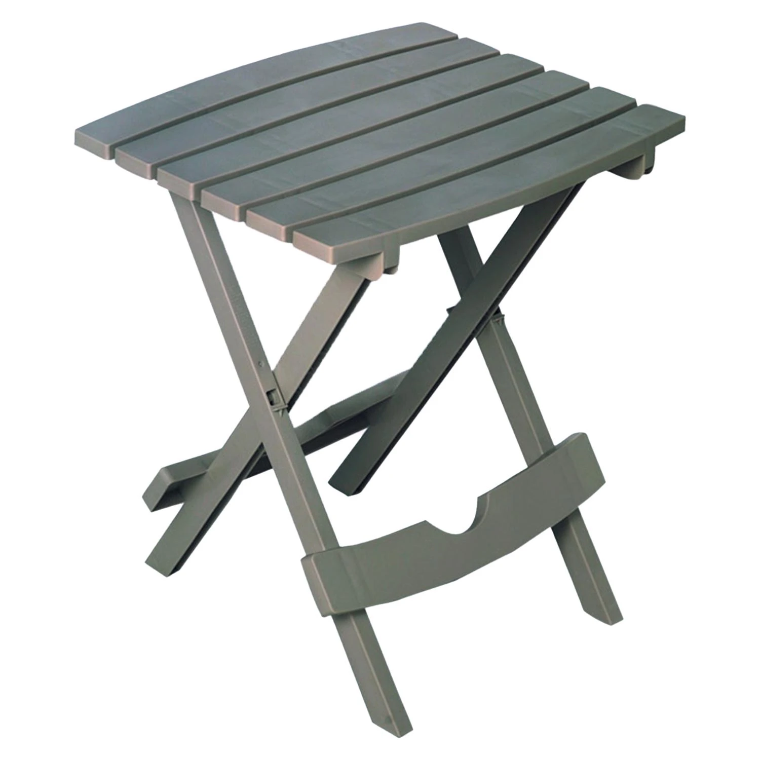 Quik-fold Gray Resin Side Table, Portable Folding Design For Indoor And Outdoor Use