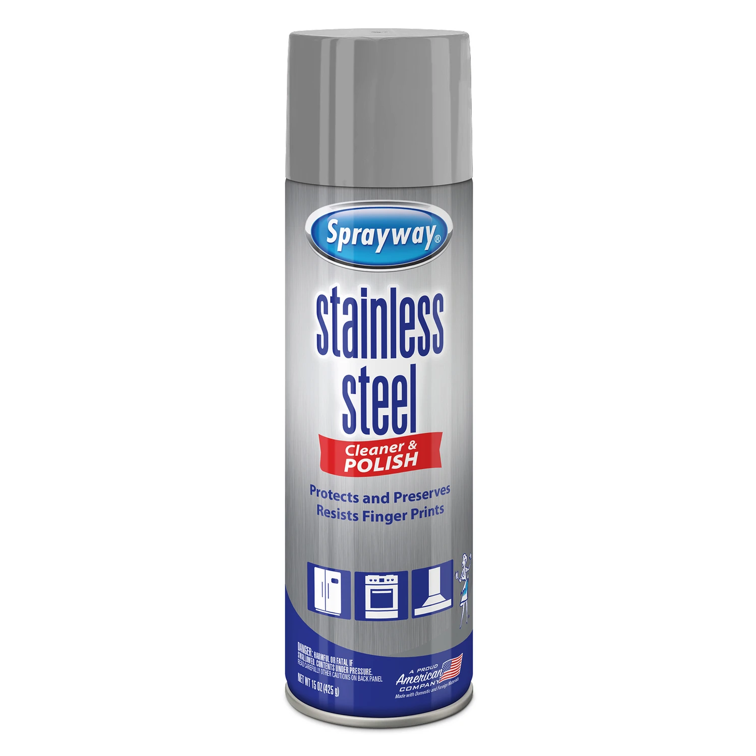 Stainless Steel Cleaner And Polish, Water Based Formula, 15 Ounce Bottle
