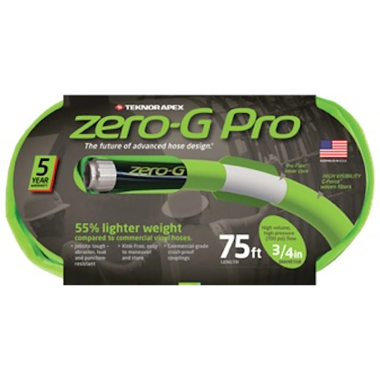 Pro Commercial Garden Hose, Three Quarter Inch Diameter By Seventy Five Feet Length