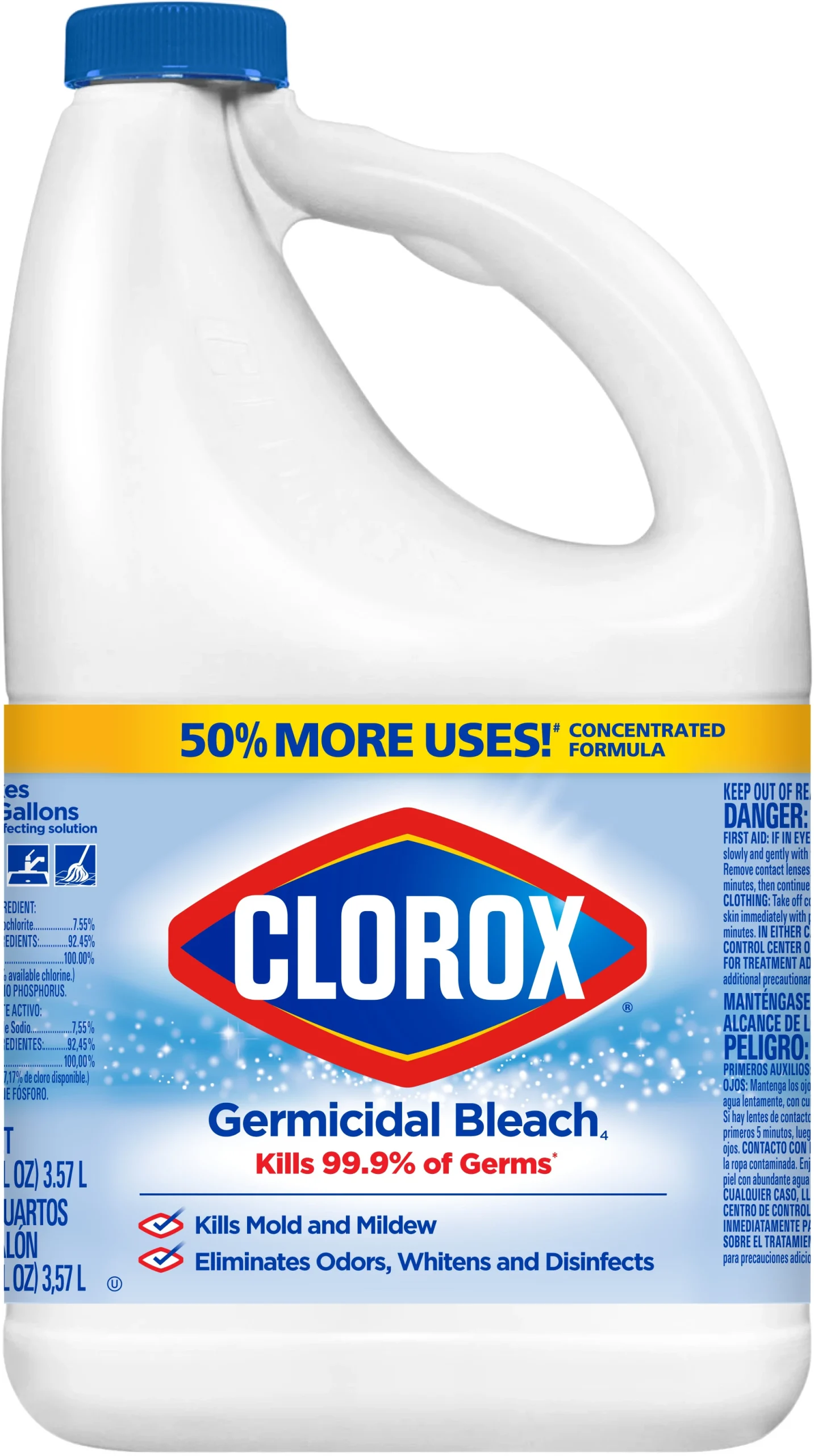 Germicidal Bleach Disinfectant Cleaner, 121 Fluid Ounce Bottle