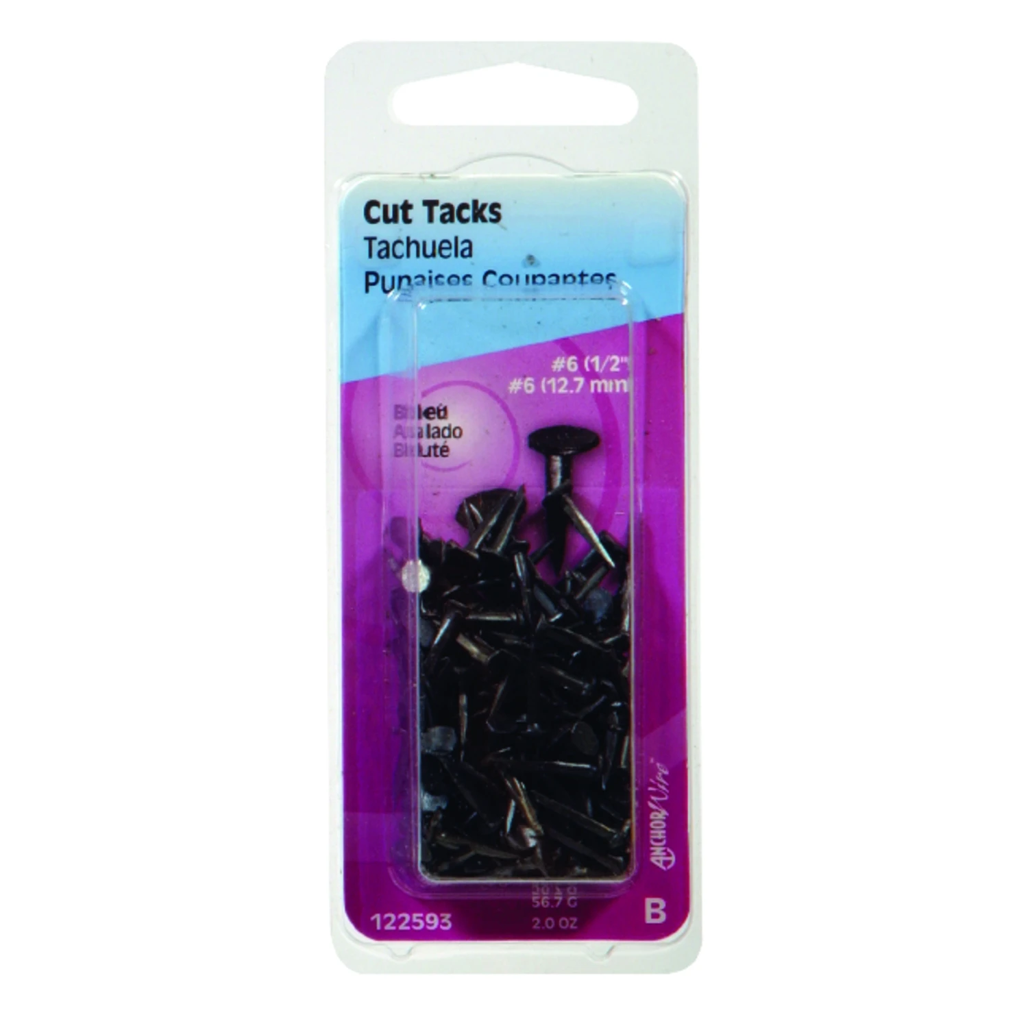 Cut Tacks, #6 Blued, 1/2-in., 2-oz.