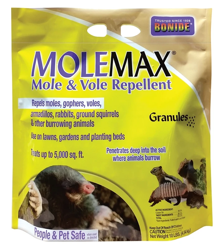 Molemax Lawn And Garden Mole And Vole Repellent Granules 10 Pounds Ready To Use