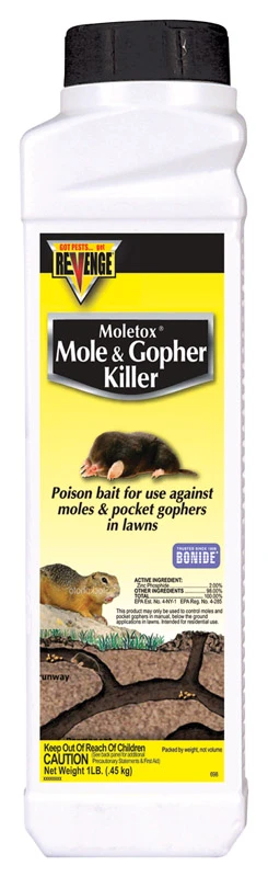 Moletox Ii Mole Killer Granules, 1 Pound Bottle, Effective Mole Control