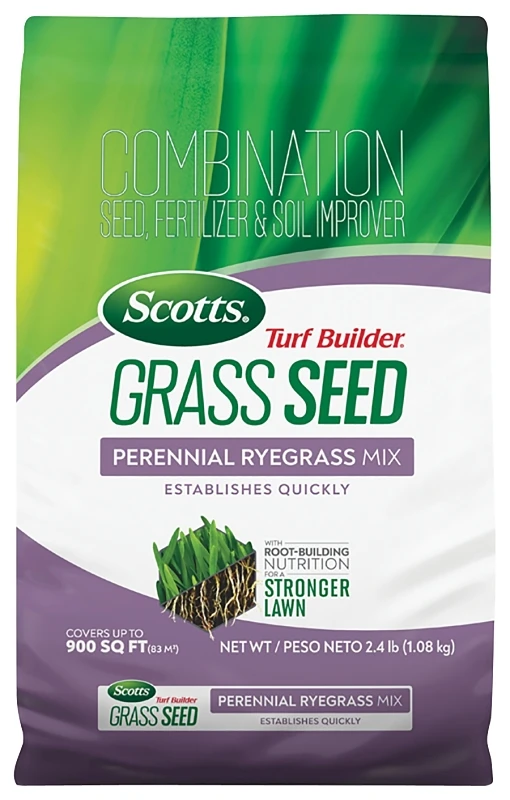 Turf Builder Grass Seed Perennial Ryegrass Mix, 2.4 Lbs., Covers 300 Sq. Ft.