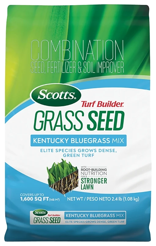 Turf Builder Grass Seed Kentucky Bluegrass Mix, 2.4 Lbs., Covers 530 Sq. Ft.