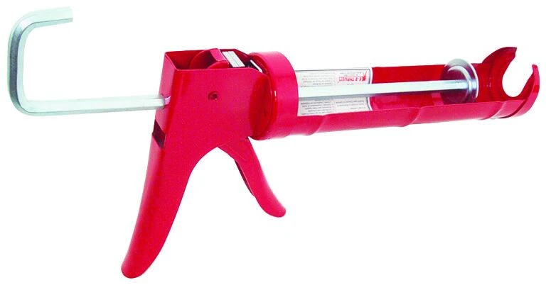 Red Caulk Gun For 1/10 Gallon Tubes With Durable Frame And Comfortable Grip