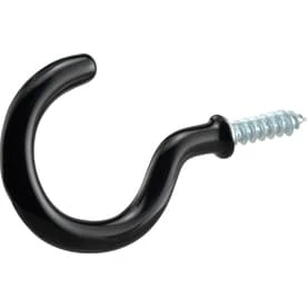 Cup Hooks, Black, 2.25-in., 4-pk.