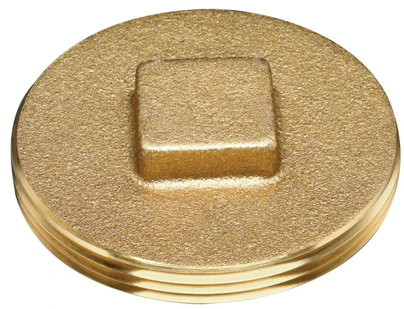 Brass Raised Head Plug, 3 And 1/2 Inch Diameter