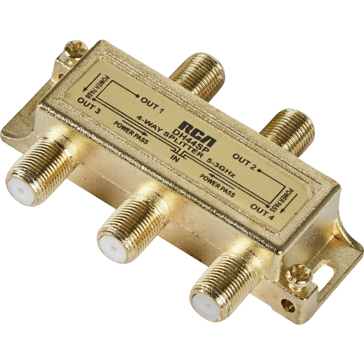 4-way Satellite Signal Splitter For Cable And Satellite Tv Systems