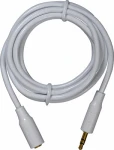 White Stereo Extension Cable, 3.5 Millimeter, 6 Foot Length