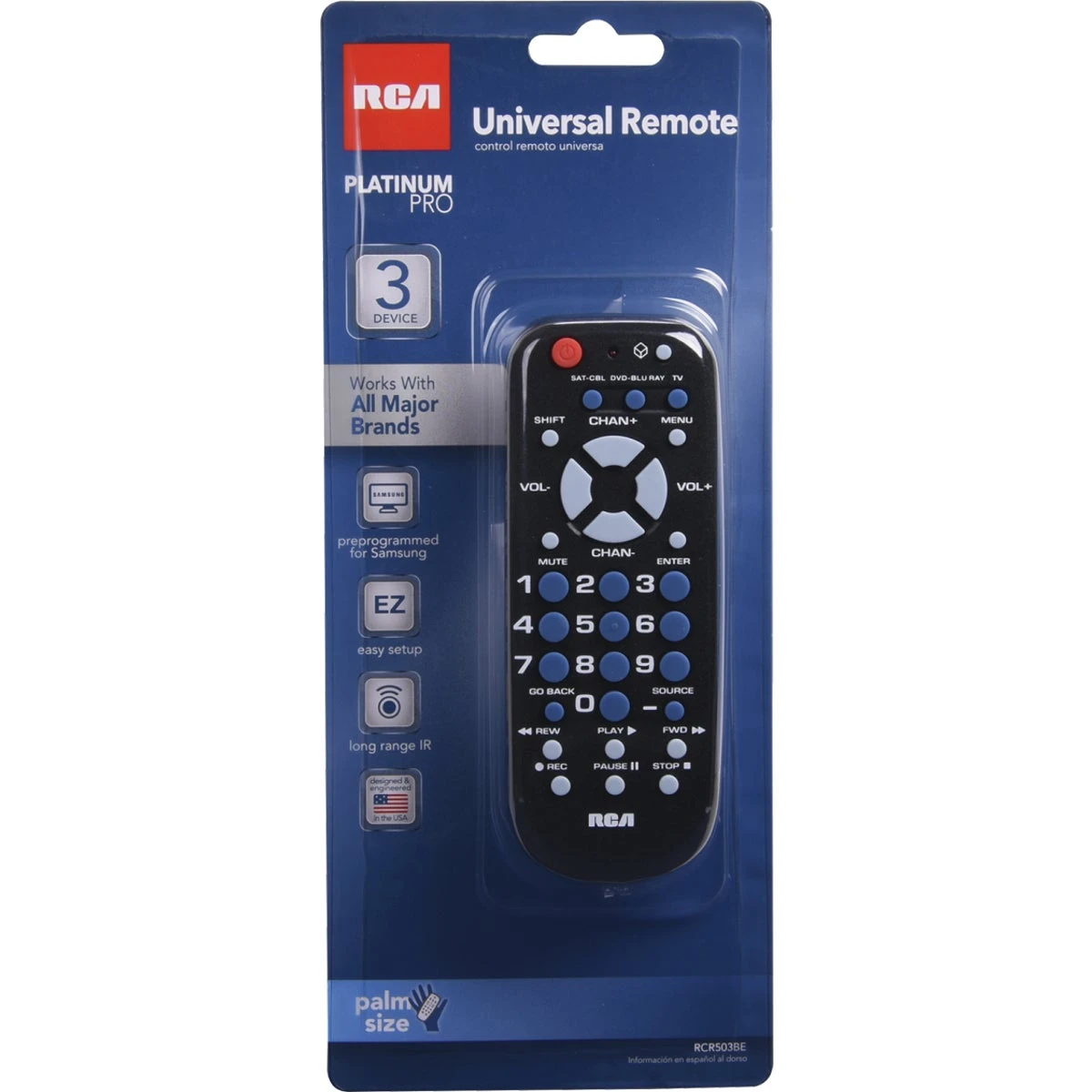 Universal Remote Control Palm Style For Three Devices