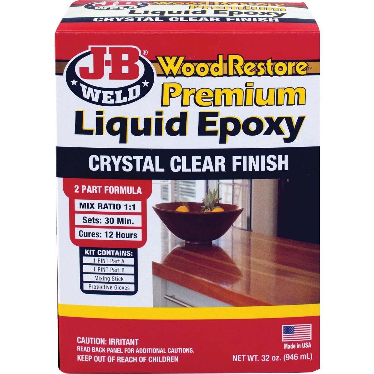 Wood Restore Premium Epoxy Liquid Petrifier And Finish Kit, 32 Ounce