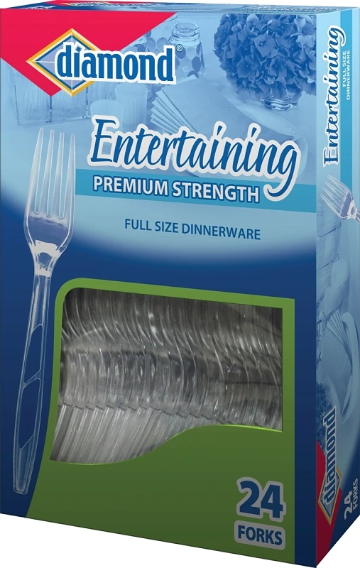 Clear Plastic Heavyweight Forks, 24-ct.