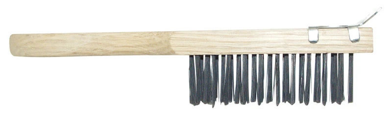 Heavy Duty Wire Brush With Scraper And Wood Handle For Durable Cleaning