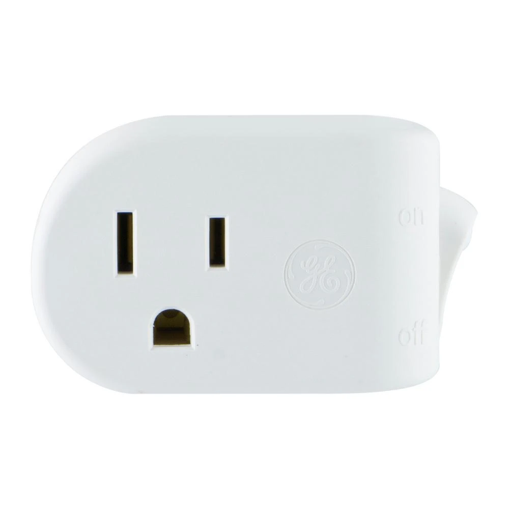 White Grounded Plug-in Power Switch For Electrical Devices