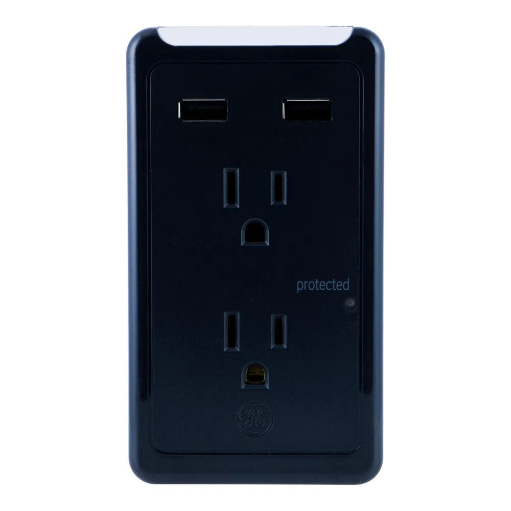 2-outlet Surge Protector With 2 Usb Charging Ports