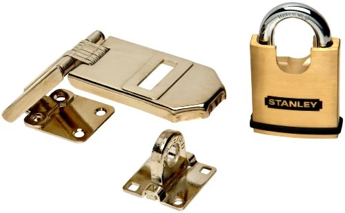 V8800 Solid Brass Heavy Duty Padlock With Hasp, 6-1/4 Inch