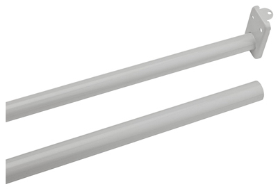 48-72 Inch White Round Closet Rod - Adjustable Length For Custom Closets
