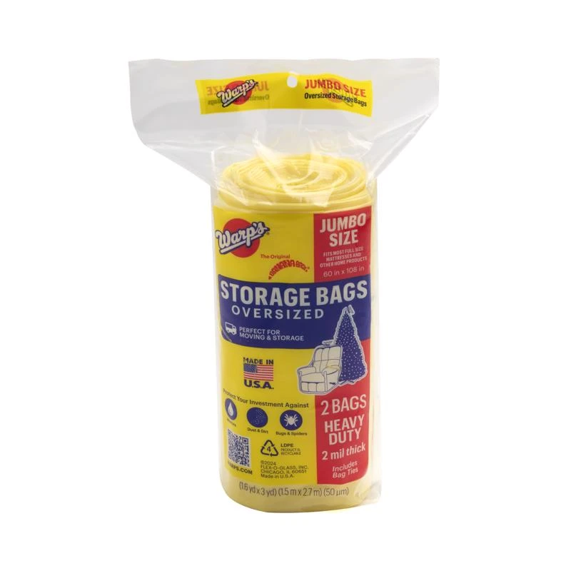 Storage Bags Two Pack, 60 By 108 Inches Each, Heavy Duty
