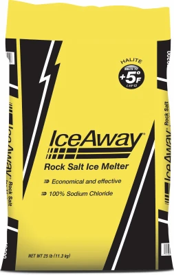3300 25 Lb. Rock Salt Halite Ice Melt Large Pellets For Snow Removal