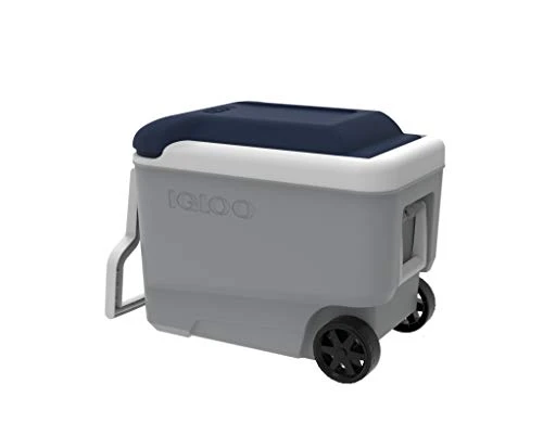 Maxcold Wheeled Ice Chest Cooler, 40 Quart Capacity, Portable With Wheels And Handle