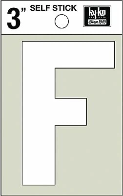 3 Inch White Vinyl Letter 'f' - Weather-resistant Self-adhesive Signage