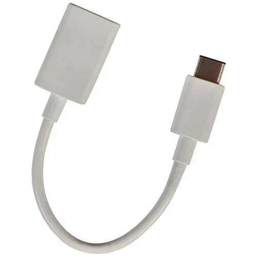 White Usb Type-c To Usb Type A Adapter Cable For Data Transfer And Charging