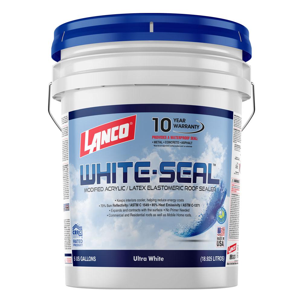 5 Gal. White-Seal 100% Acrylic Elastomeric Reflective Roof Coating with High Dirt Pick-Up Resistance
