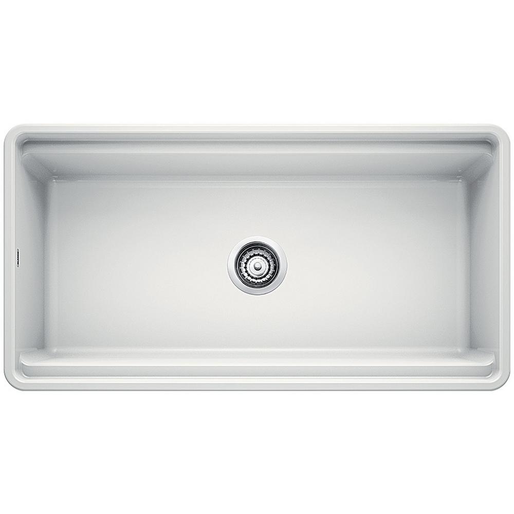 PROFINA Farmhouse Apron-Front Fireclay 36 in. Single Bowl Kitchen Sink with Beechwood Cutting Board in White