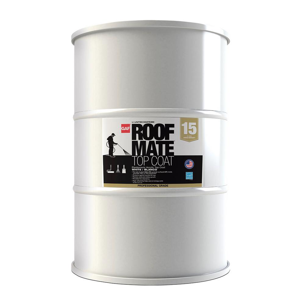 Roof Mate Top Coat 55 Gal. Tan Acrylic Reflective Elastomeric Roof Coating (15-Year Limited Warranty)