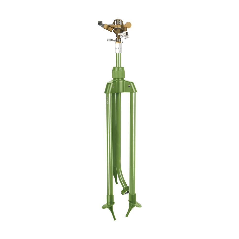 1390 sq. ft. Heavy-Duty Brass Impulse Sprinkler with Metal Tripod