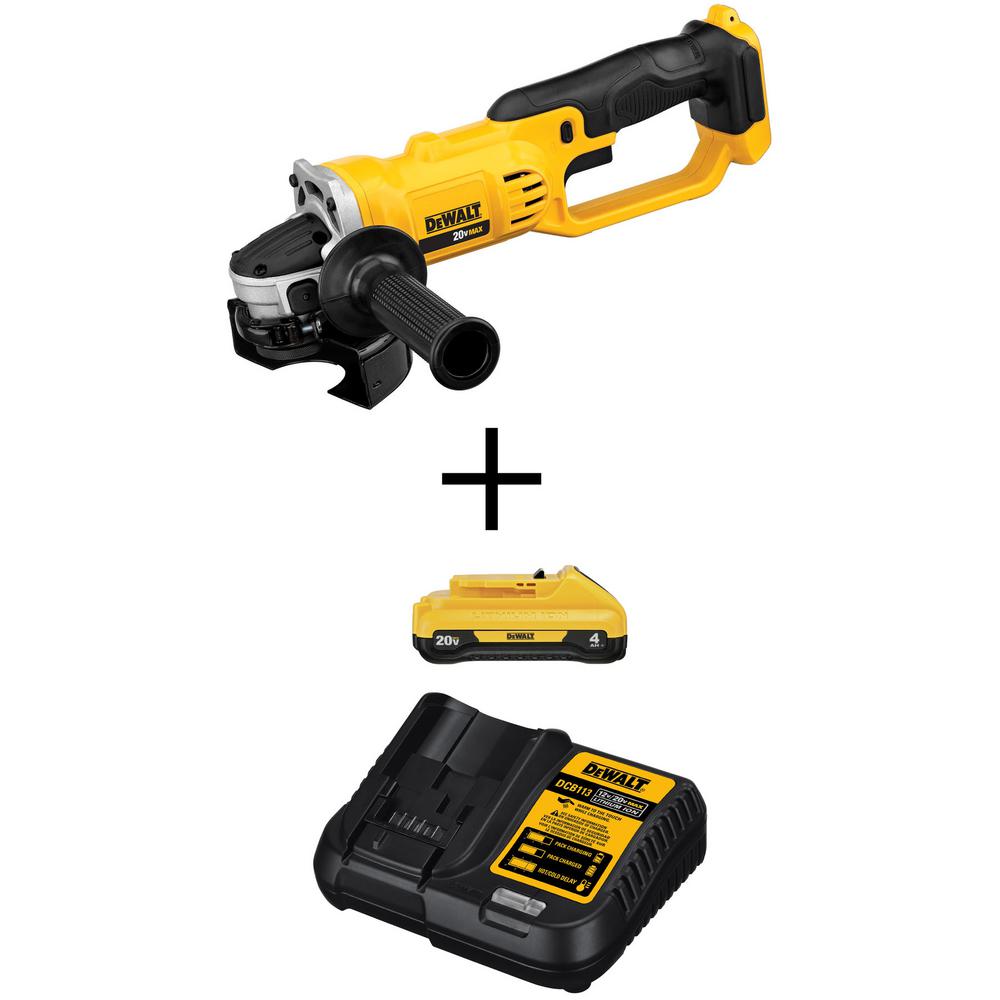 20-Volt MAX Li-Ion Cordless 4-1/2 in. to 5 in. Grinder (Tool-Only) with 20-V Li-Ion 4.0 Ah Battery & Charger Starter Kit