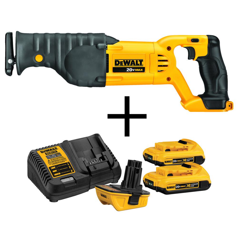 20-Volt MAX Lithium-Ion Cordless Reciprocating Saw With Bonus 18-Volt to 20-Volt Max Lithium-ion Battery Adapter Kit