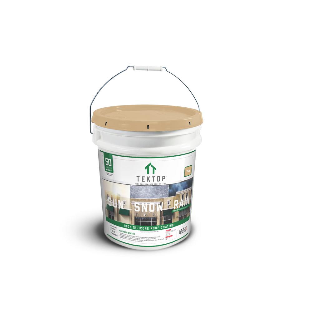 TekTop 5 Gal. Tan 100% Silicone High Solids Roof Coating