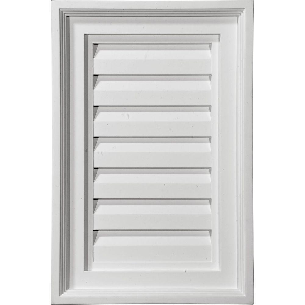 15 in. x 15 in. Rectangular Primed Polyurethane Paintable Gable Louver Vent