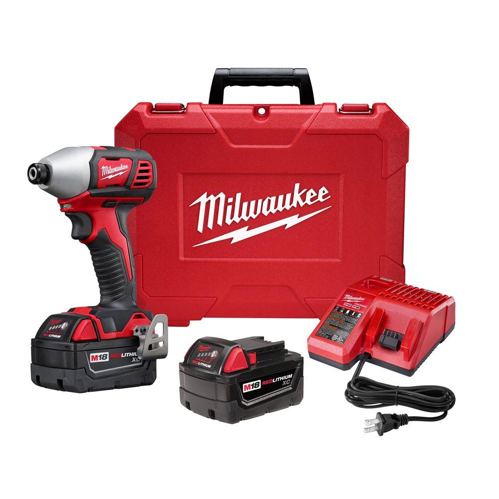 M18 18-Volt Lithium-Ion Cordless 1/4 in. Hex 2-Speed Impact Driver W/(2) 3.0Ah Batteries, Charger, Hard Case