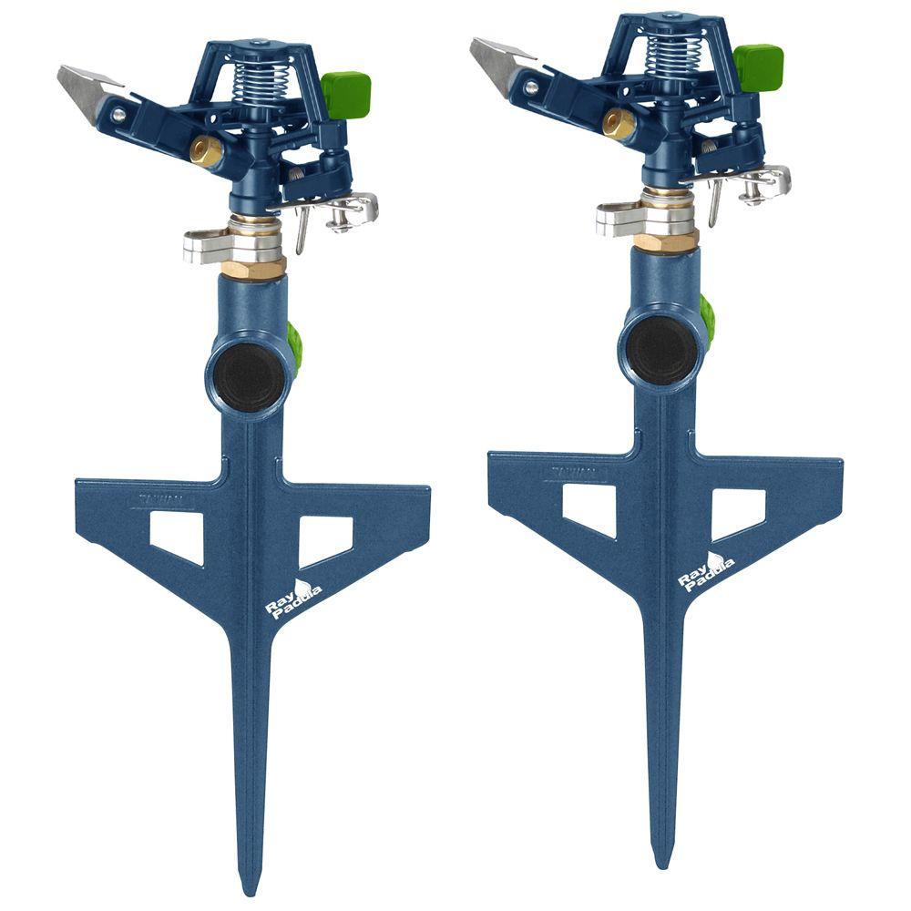 Metal Pulsating Sprinkler on In-Series Step Spike (2-Pack)