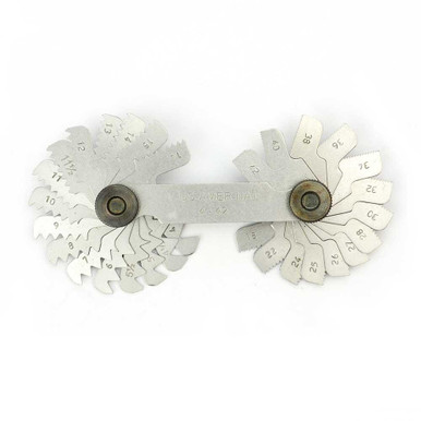 Big Horn Screw Pitch Gage 4-42 TPI, 28 Leaves, 60 Degree Threads 19212