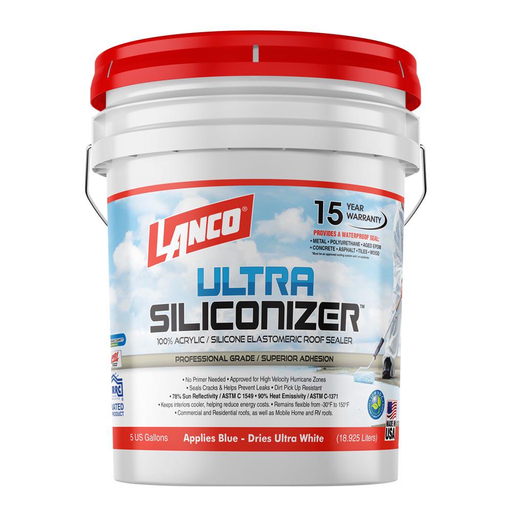 5 Gal. Ultra Siliconizer 100% Acrylic Elastomeric Reflective Roof Coating (Silicone-modified)