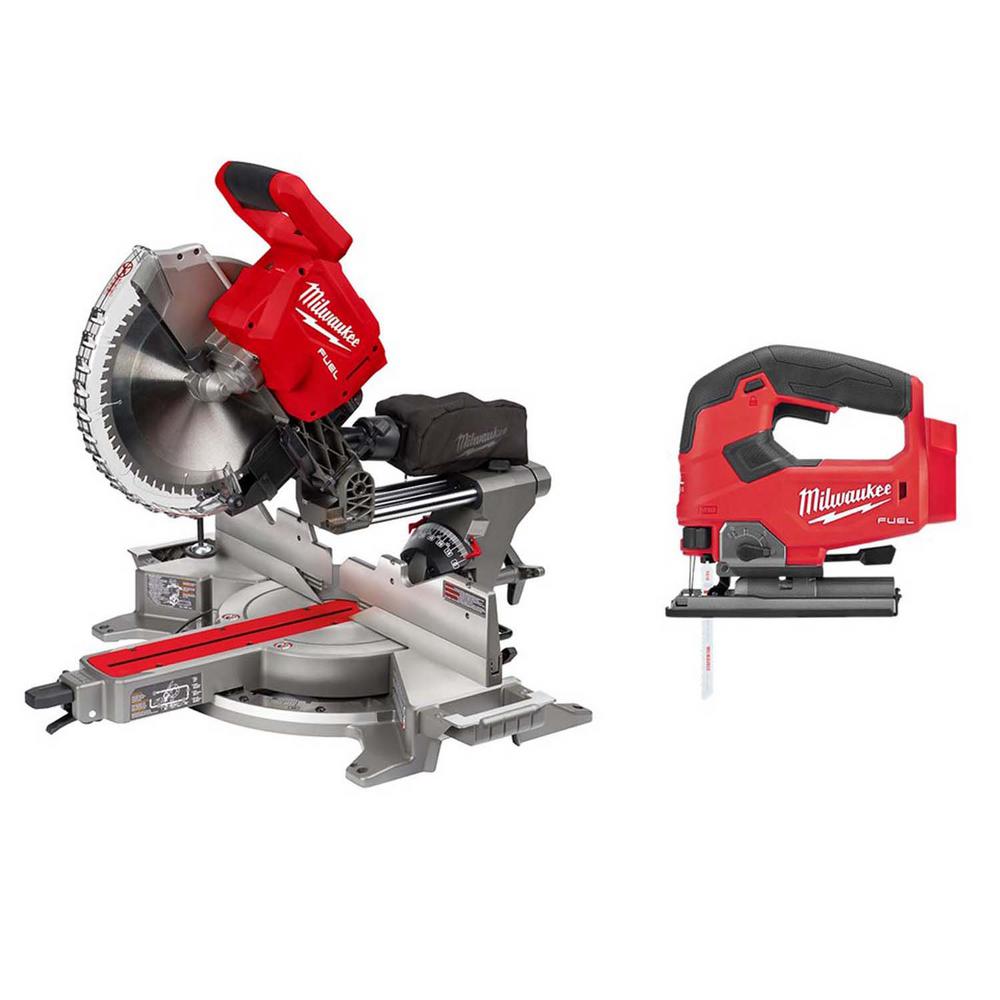 M18 FUEL 18-Volt Lithium-Ion Brushless 12 in. Cordless Dual Bevel Sliding Compound Miter Saw with Jig Saw