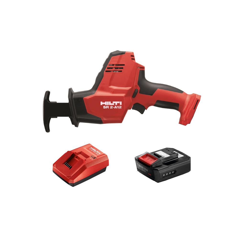 SR 2-A12 12-Volt Lithium-Ion Cordless Brushless Reciprocating Saw Kit with B 12-Volt/2.6 Ah Battery Pack and Charger