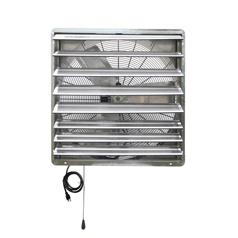 5088 CFM Silver Electric Powered Gable Mount Shutter Fan/Vent