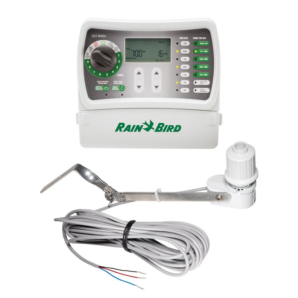 9-Station Indoor Simple-To-Set Irrigation Timer and Wired Rain Sensor Bundle