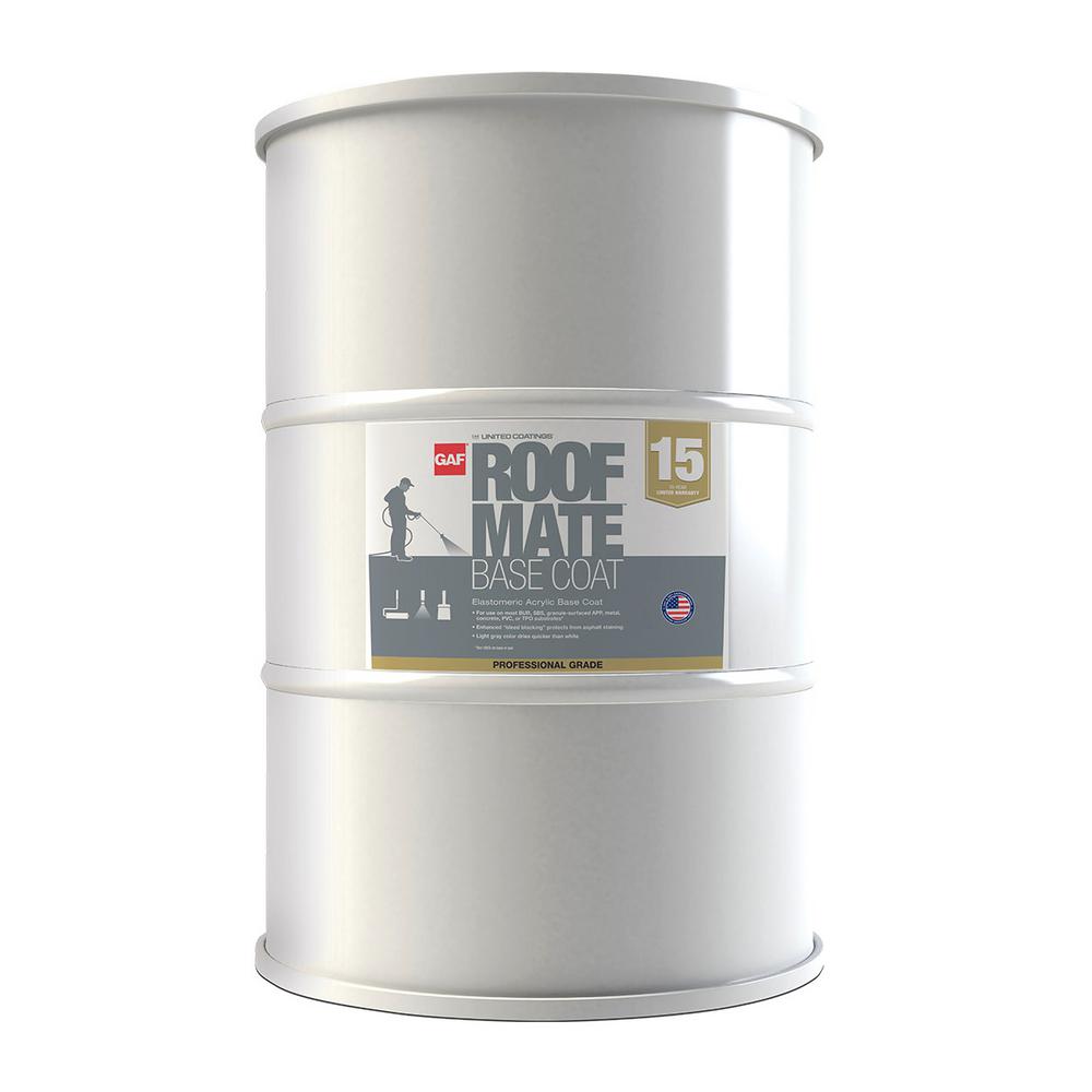 Roof Mate Base Coat 55 Gal. Light Gray Acrylic Reflective Elastomeric Roof Coating (15-Year Limited Warranty)